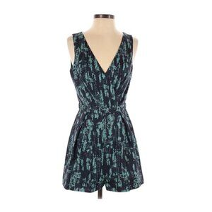 Ark & Co Romper S Surplice Open Back Printed Blue